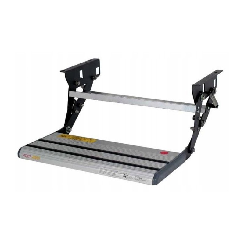 Entrance step to a camper, trailer, bus, van