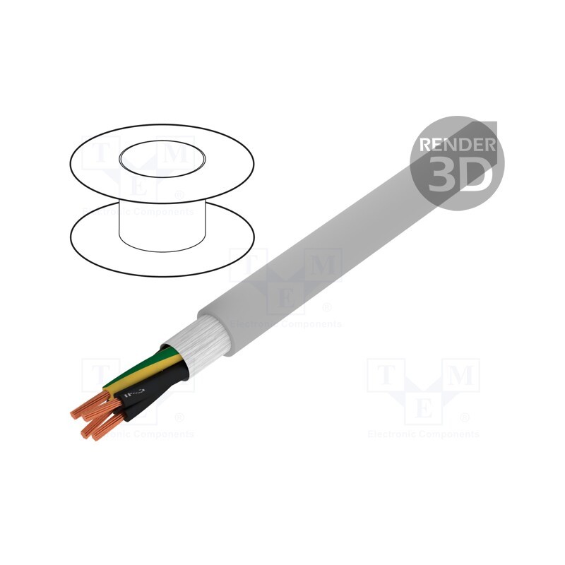 5 m x LAPP - 26121 - Wire: control cable, ÖLFLEX® FD CLASSIC 810, 4G0.75mm2, PVC, grey