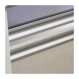 Blackout cassette roller blind with mosquito net 680x630