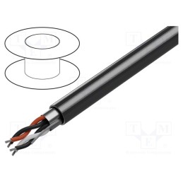 5 m x BELDEN - 9502NH.00305 - Wire, 2x2x24AWG, RS232, stranded, Cu, shielded,Al-PET foil, LSZH