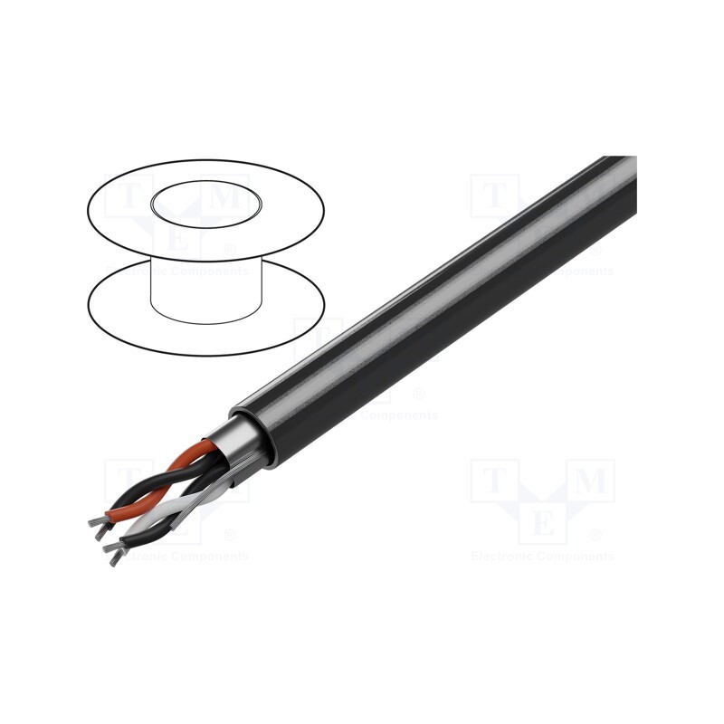 5 m x BELDEN - 9502NH.00305 - Wire, 2x2x24AWG, RS232, stranded, Cu, shielded,Al-PET foil, LSZH