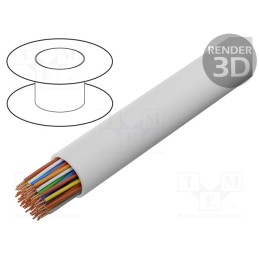 5 m x BITNER - TS0018 - Wire, YTKSY, 30x2x0.5mm, telecommunication, solid, Cu, PVC, white