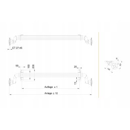 Unbraked axle of trailers al ko 1400mm 750kg 4x100