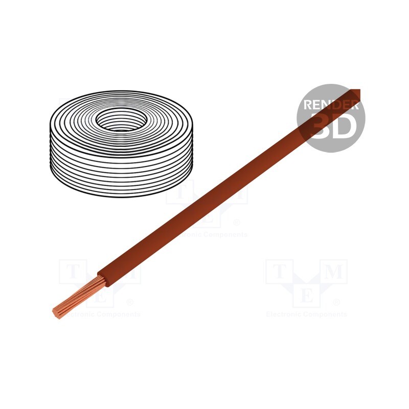 5 m x LAPP - 4726031 - Wire, H07Z-K, stranded, Cu, 1.5mm2, FRNC, brown, 450V,750V, CPR: Eca