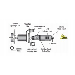 Lux cigarette lighter plug and socket, set 61840