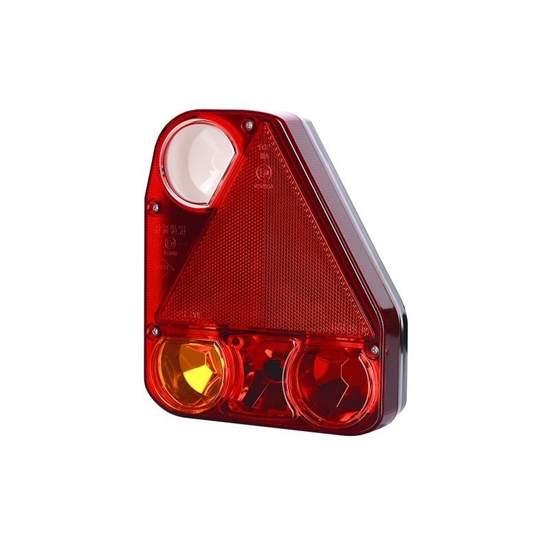 Rear lamp combined with a right corner triangle