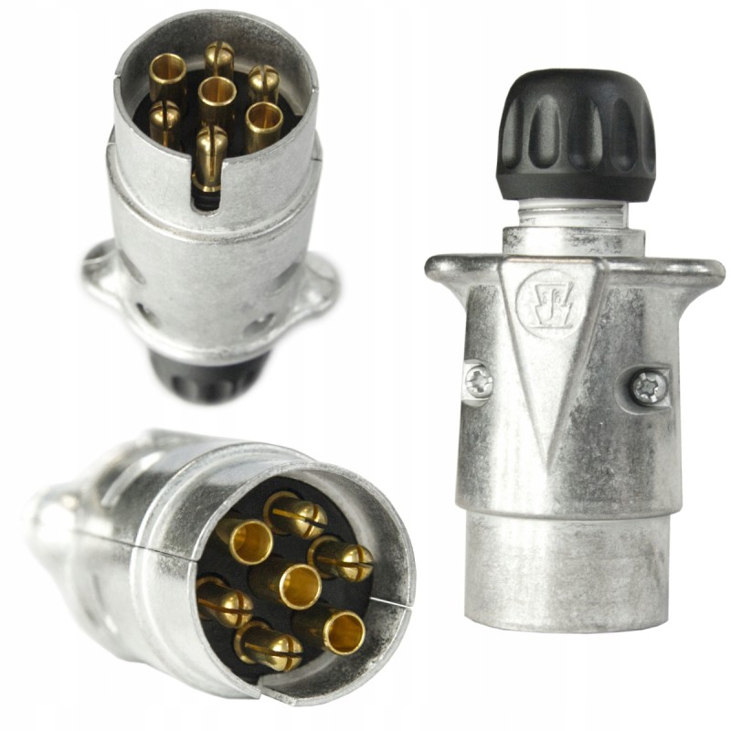 Plug plug for trailer hitch, 7 pin, aluminum, German