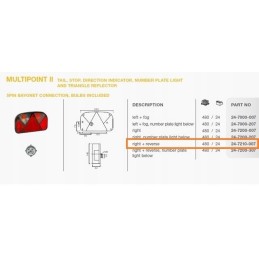 Right rear lamp for multipoint II aspoeck trailers