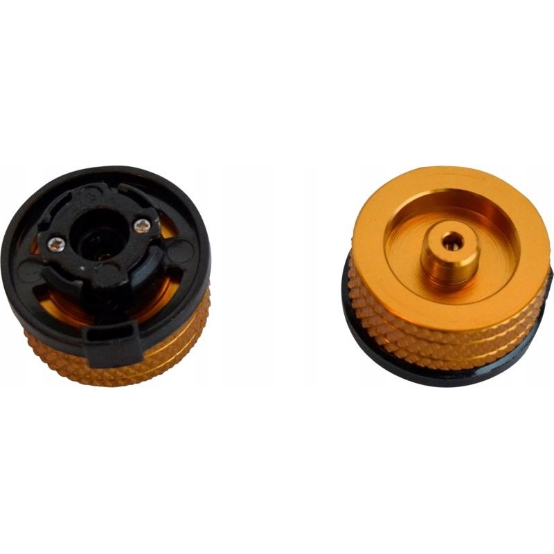 Gas adapter from a screw-on cartridge to a cartridge