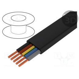 5 m x TKD - 3000647 - Wire, H07VVH6-F, 5G2.5mm2, unshielded, 450V,750V, Cu, stranded
