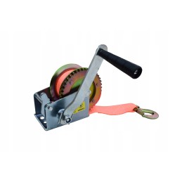 Hand winch 540 kg, belt, crank, belt 10 m 4 5 cm, small for boats