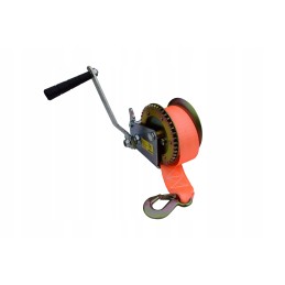 Hand winch 540 kg, belt, crank, belt 10 m 4 5 cm, small for boats