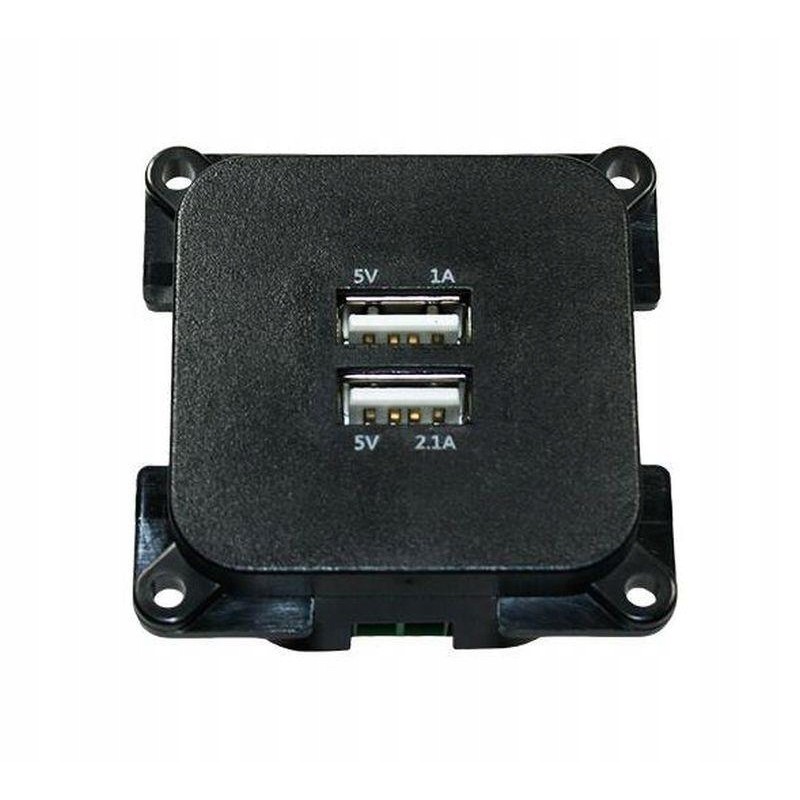 Double usb c line 3 1a socket black haba