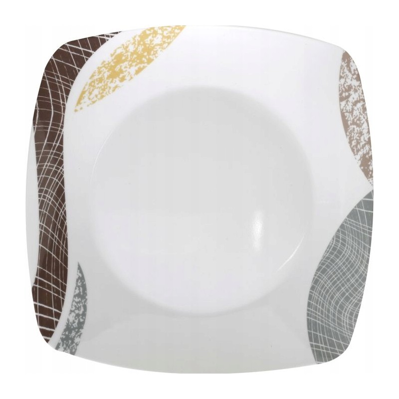 Tourist plate made of melamine, deep, light brown