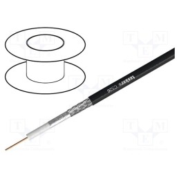 5 m x TASKER - C526 - Wire: coaxial, 1x15AWG, solid, Cu, PVC, black, 6.1mm