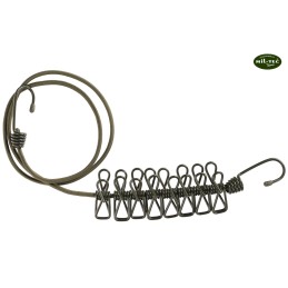 Tourist rope with clothes pegs