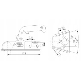 Ball hitch for Winterhoff WW8 E 800kg trailer