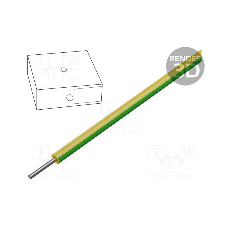 5 m x HELUKABEL - 46513 - Wire, SiD, 1x1mm2, solid, Cu, silicone, yellow-green, -60÷180°C