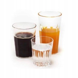 Transparent glasses, 2 pcs, 630 ml, plastic