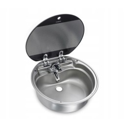 Round sink with glass cover sng 420 mm
