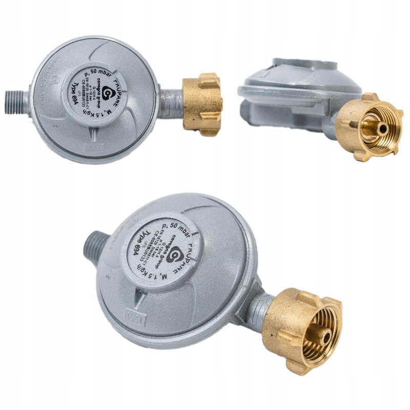 50 mbar gas reducer with cylinder thread