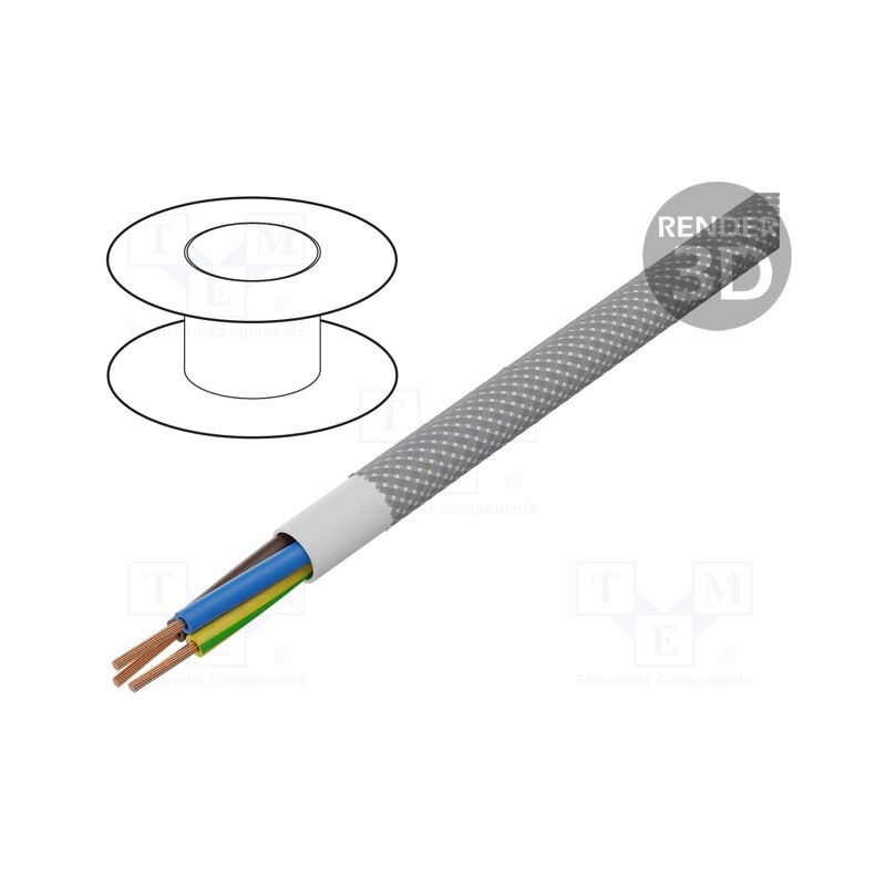 5 m x ESPE - OPAC-3G0.75-1-2057 - Wire, H03VV-F,OMY, 3G0.75mm2, round, stranded, Cu, PVC, textile