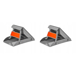 Folding wheel chocks, 2 pcs, metal, camper trailer, with reflectors