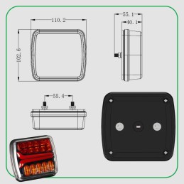 Rear lamp for truckled trailer l1868 12 24v l