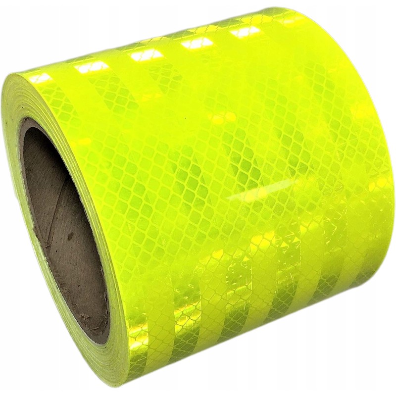 Self-adhesive reflective tape, yellow fluo, 10 cm