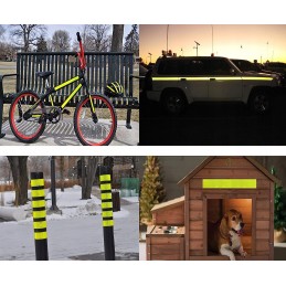 Self-adhesive reflective tape, yellow fluo, 10 cm