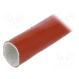 5 m x FAVIER - SCS4KV 22.0 RB 5 - Insulating tube, fiberglass, brick red, -60÷250°C, Øint: 22mm