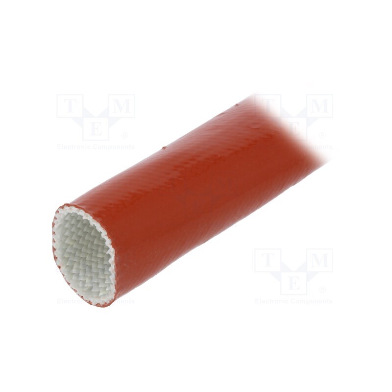 5 m x FAVIER - SCS4KV 22.0 RB 5 - Insulating tube, fiberglass, brick red, -60÷250°C, Øint: 22mm