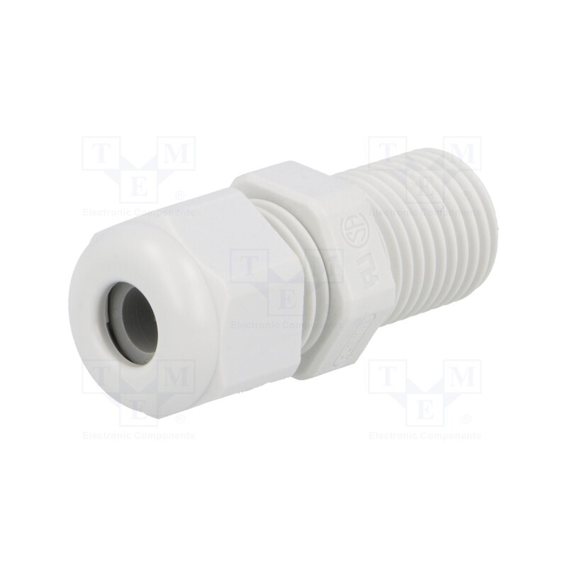 5 pcs x HUMMEL - 1.209.0700.61 - Cable gland, with long thread, PG7, IP68, polyamide, light grey
