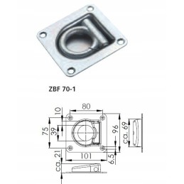 Winterhoff recessed floor holder for attaching trailer load straps