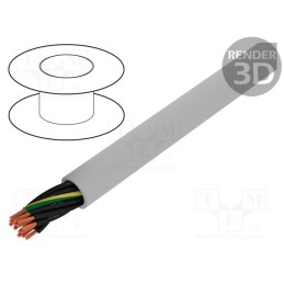 5 m x HELUKABEL - 10015 - Wire, JZ-500, 14G0.5mm2, unshielded, 300V,500V, Cu, stranded, grey