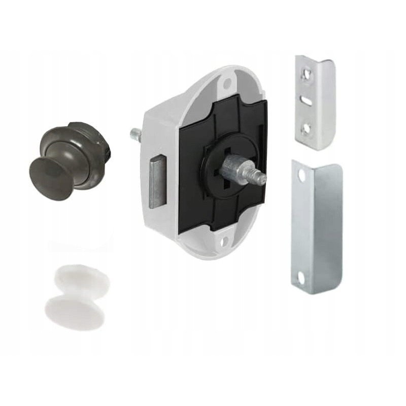 Double-sided gray push lock furniture lock with rods