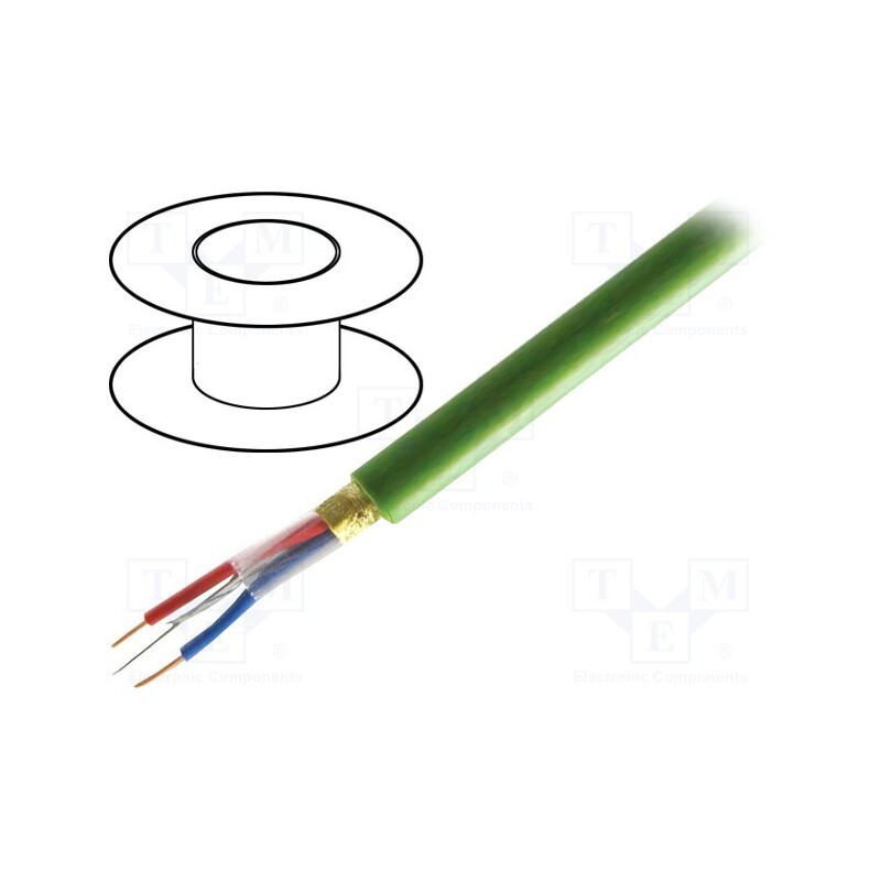 5 m x BELDEN - YE00820.00100 - Wire, 2x2x0.8mm2, EiB/KNX, solid, Cu, PVC, green, 100m, Øcable: 6.1mm