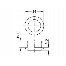 Double-sided gray push lock furniture lock with rods