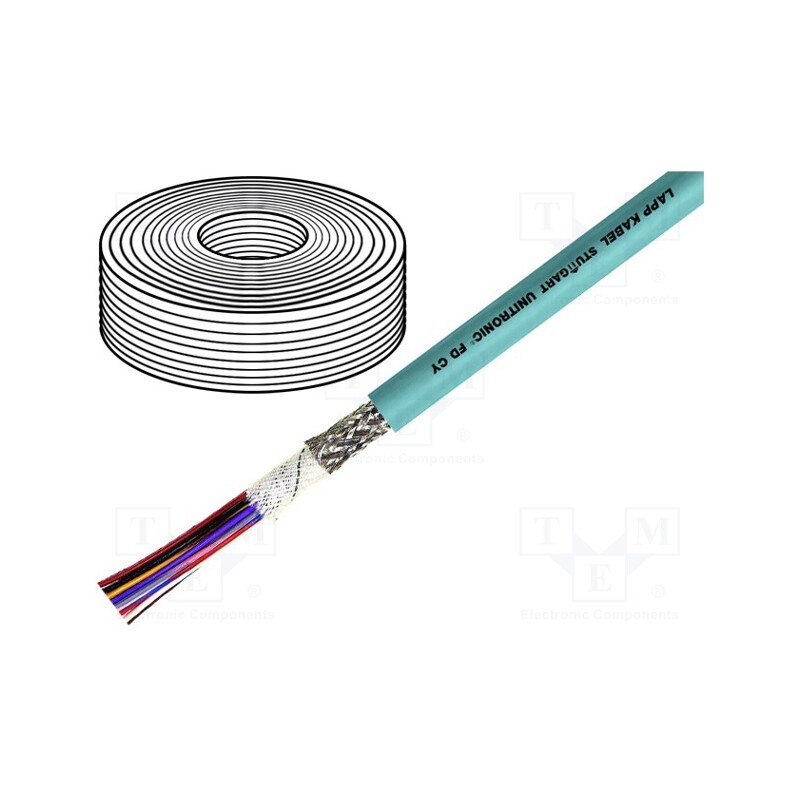 5 m x LAPP - 27425 - Wire: data transmission, UNITRONIC® FD CY, 2x0.25mm2, grey, Cu