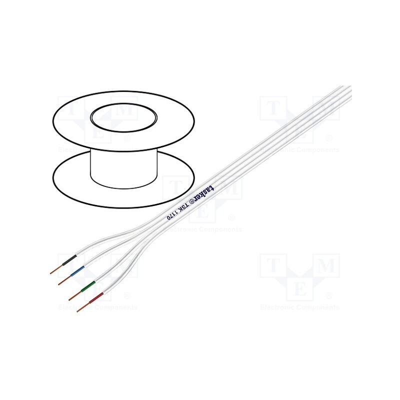 5 m x TASKER - TSK1170 - Wire: assembly, 4x0.22mm2, stranded, Ext.dimensions: 2.5x10mm