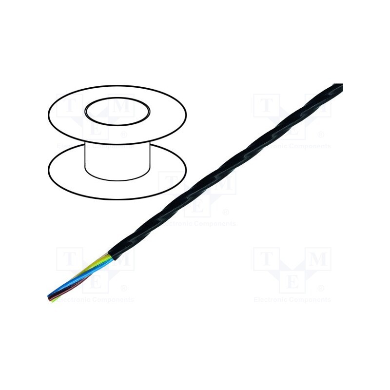 5 m x LAPP - 91201 - Wire, ÖLFLEX® HEAT 205 MC, 3G0.25mm2, stranded, Cu, FEP, black