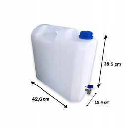 Water container with tap 20l banka canister with tap weight 1000g