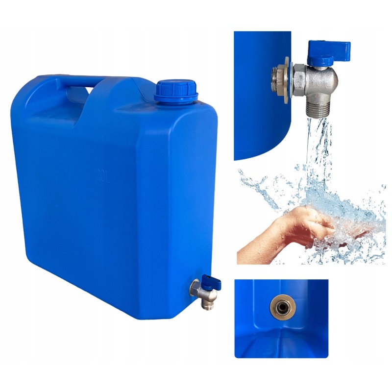 Water container with tap 20l banka canister with tap weight 1000g