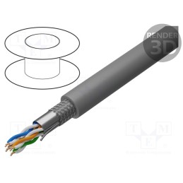 5 m x BELDEN - 1633ENS.00500 - Wire, SF/UTP, 4x2x24AWG, 5e, solid, Cu, LSZH, grey, 500m, Øcable: 6mm