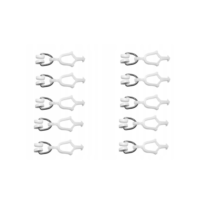 Curtain clips with rollers, 10 pieces, turismus store