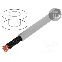 5 m x HELUKABEL - 10039 - Wire, JZ-500, 7x0.75mm2, unshielded, 300V,500V, Cu, stranded, grey