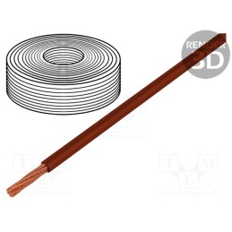 5 m x HELUKABEL - 15704 - Wire, LifY, 1x1.5mm2, stranded, Cu, PVC, brown, 450V,750V, -15÷80°C