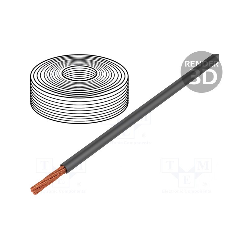 5 m x HELUKABEL - 15606 - Wire, LifY, 1x1mm2, stranded, Cu, PVC, grey, 300V,500V, -15÷80°C