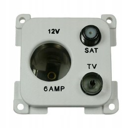 12v c line ant sat socket, white, haba, wa