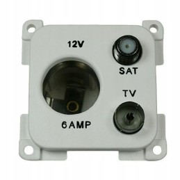 12v ant sat socket for camper, white haba